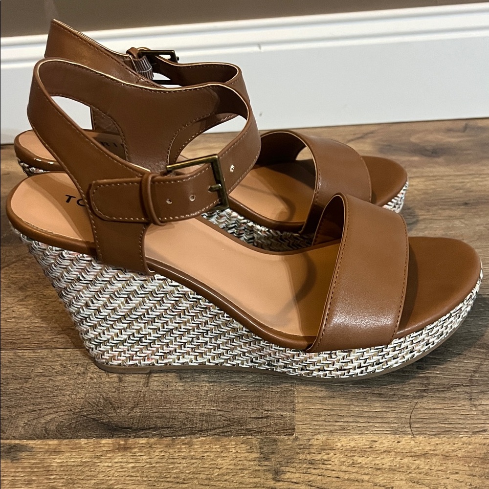 Torrid Brown / multicolor Wedge Sandals sz 9.5 - Picture 2 of 4